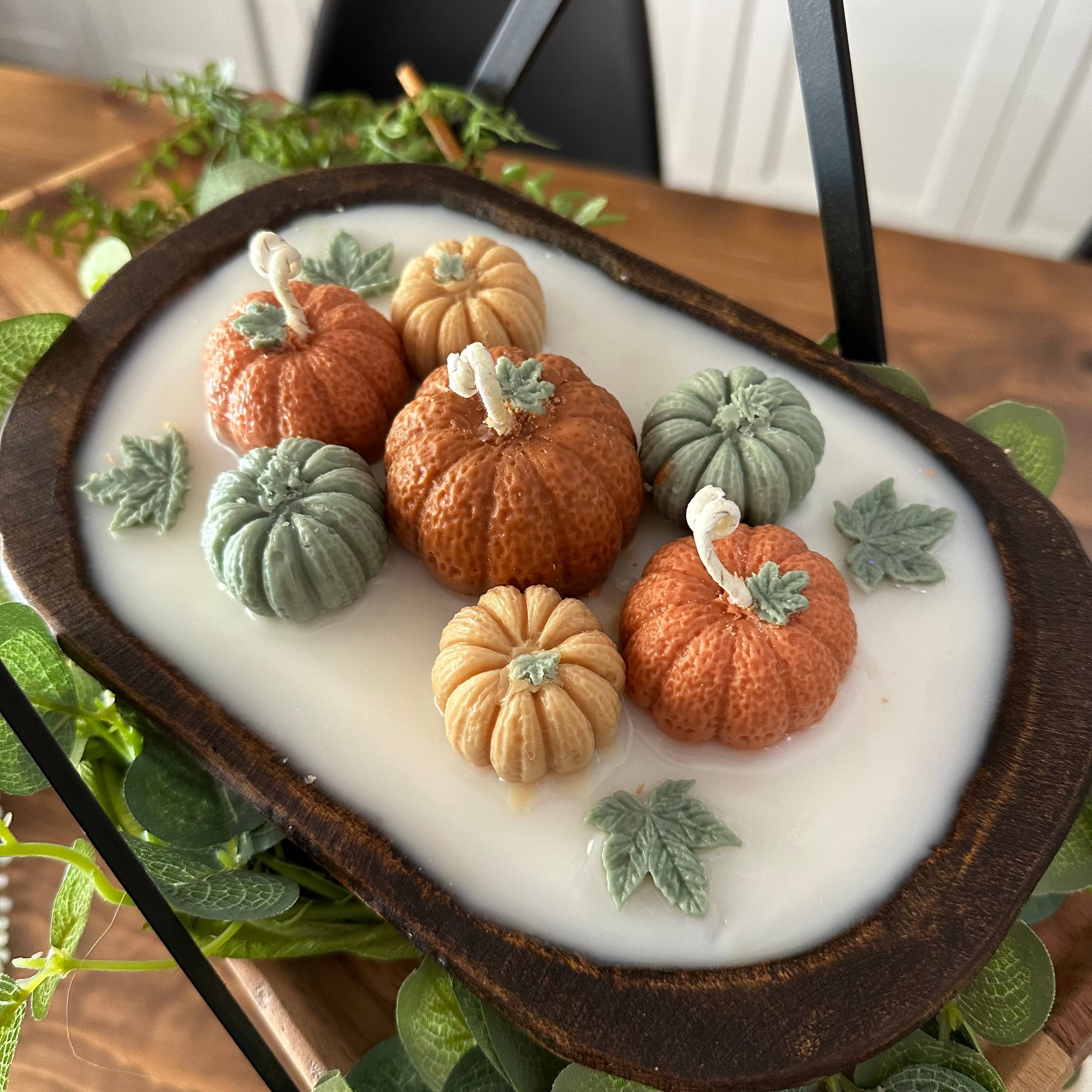 Fall Pumpkins Dough Bowl Candle
