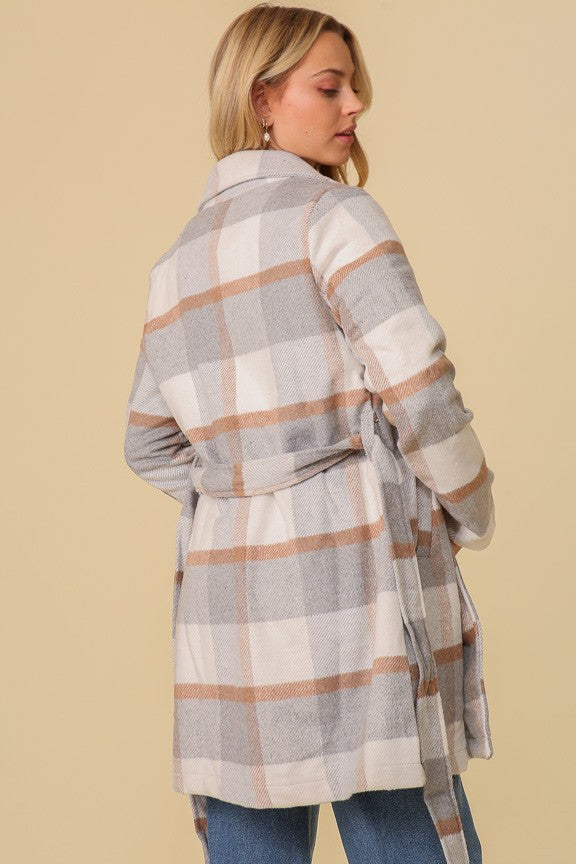 Essential Elegant Plaid Print Coat