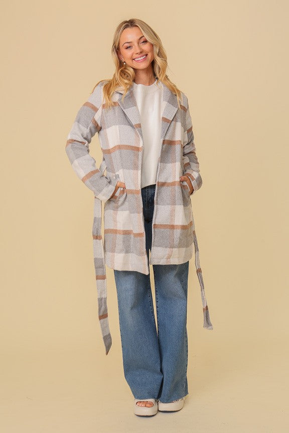 Essential Elegant Plaid Print Coat