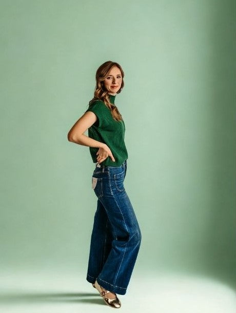 Cap Sleeve Sweater With Pocket