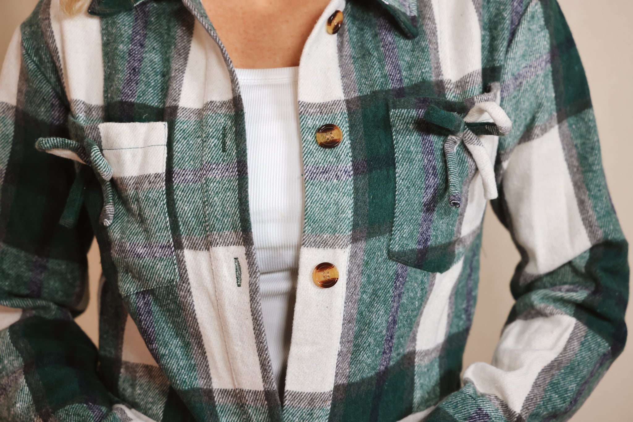 Plaid Short Lapel Plaid Long Sleeve Jacket