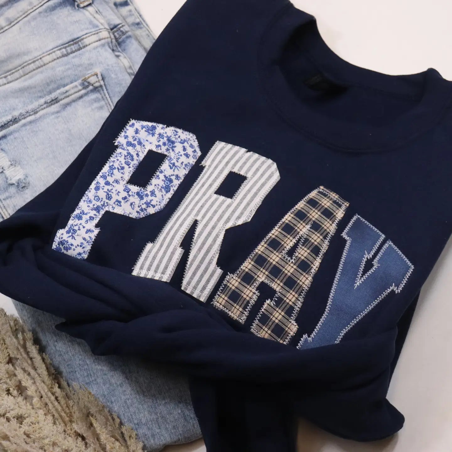 Navy Pray Christian Faith Sweatshirt