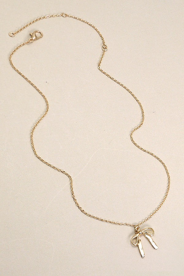 Gold Bow Necklace