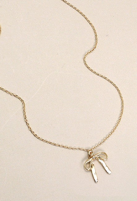 Gold Bow Necklace