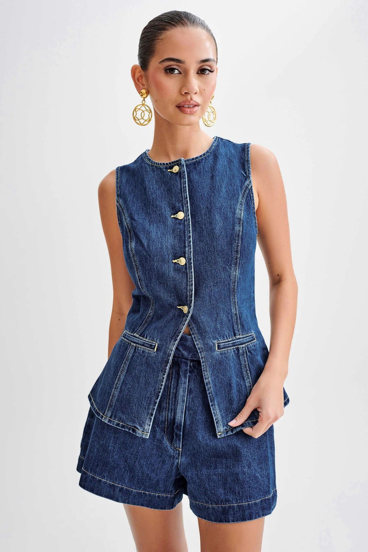 Denim Short 2 Piece Set