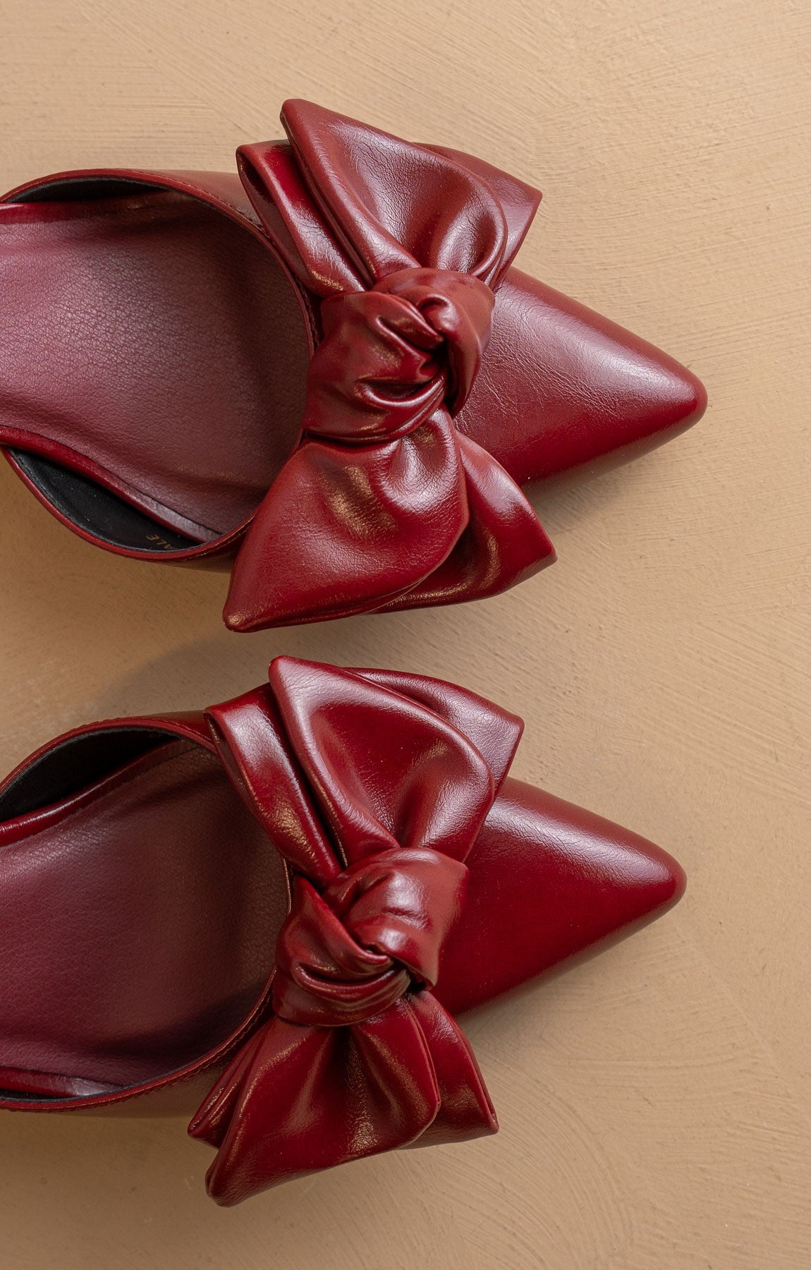 Wine Bow Kitten Heels