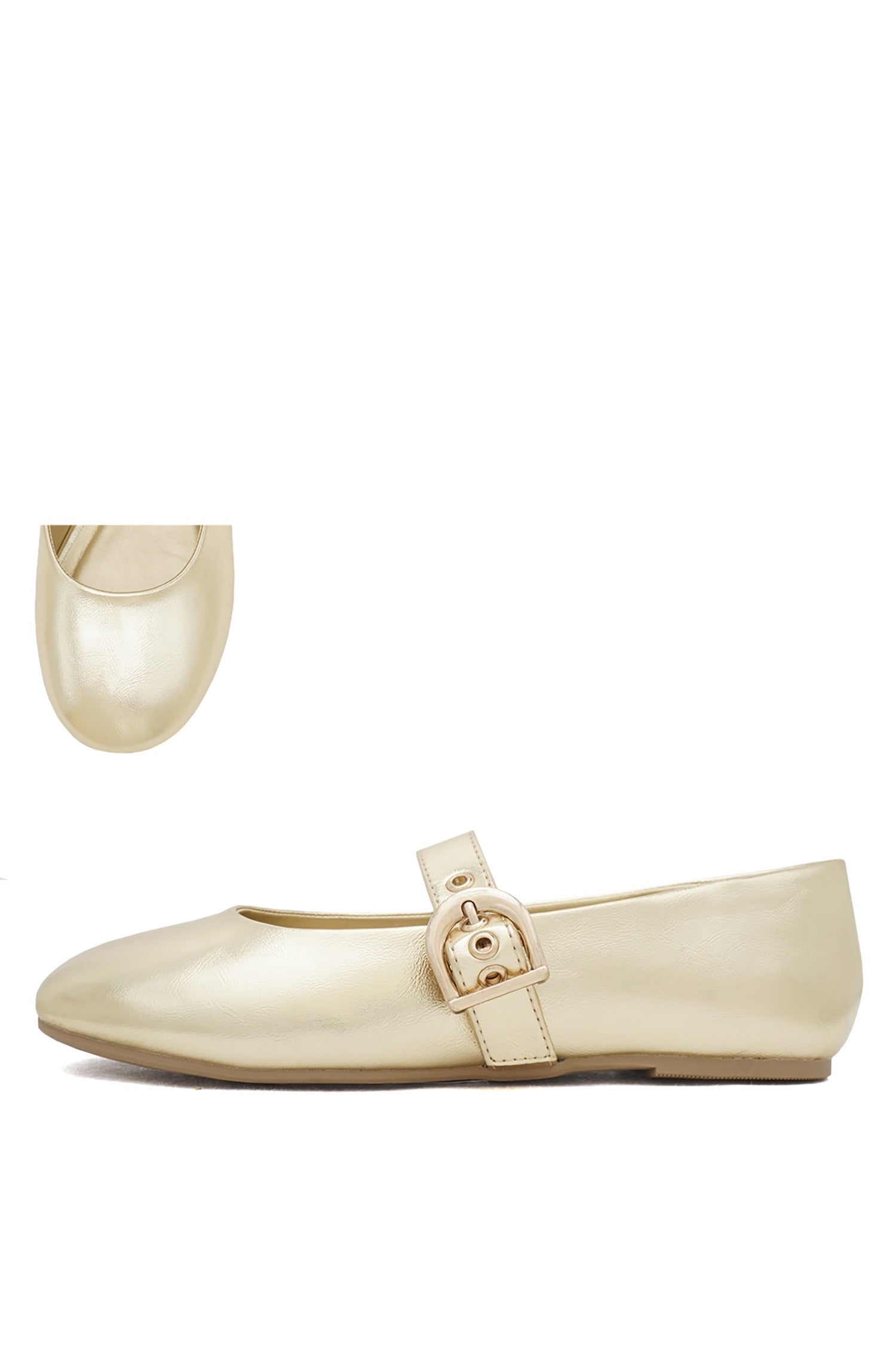 Gold Mary Jane Flats
