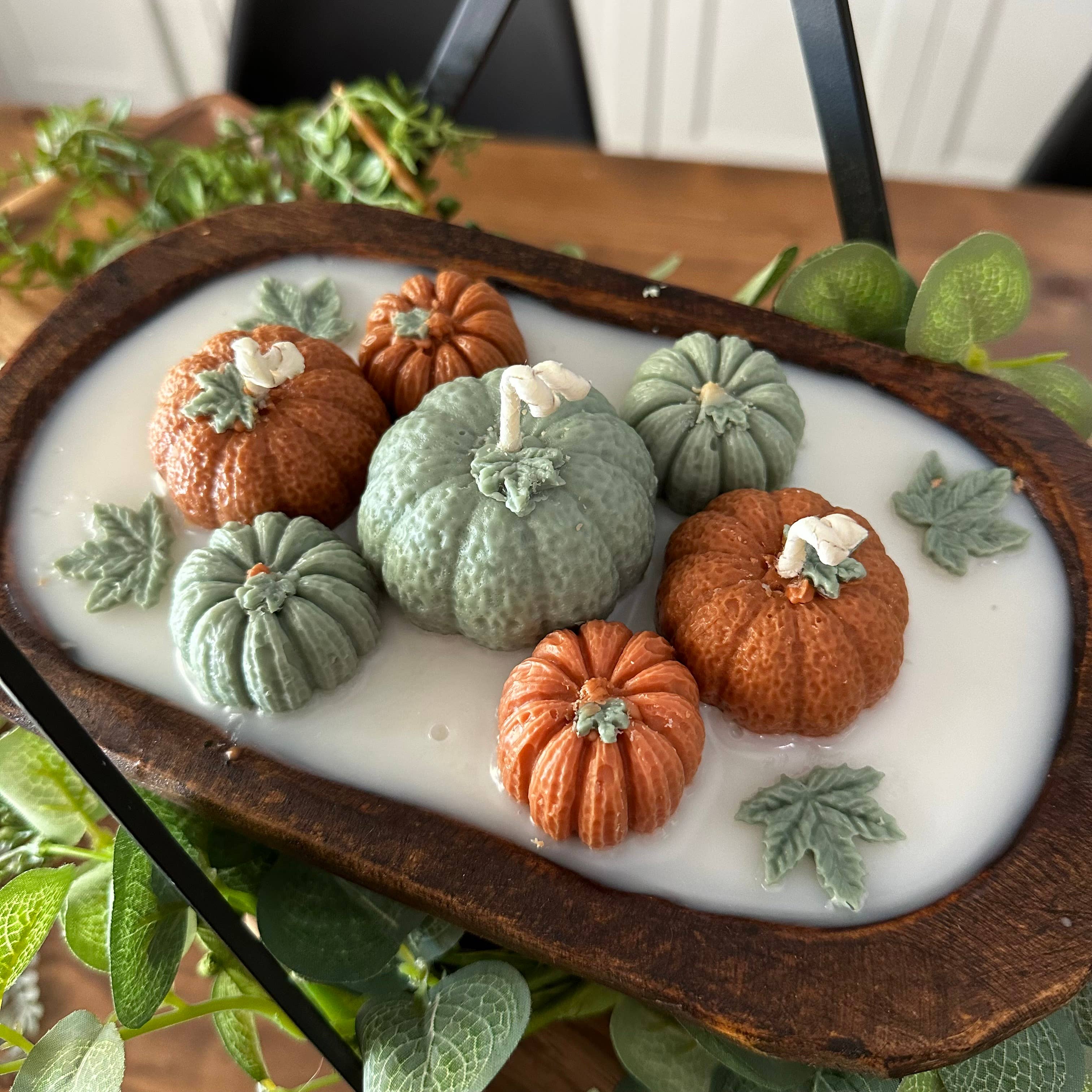 Fall Pumpkins Dough Bowl Candle