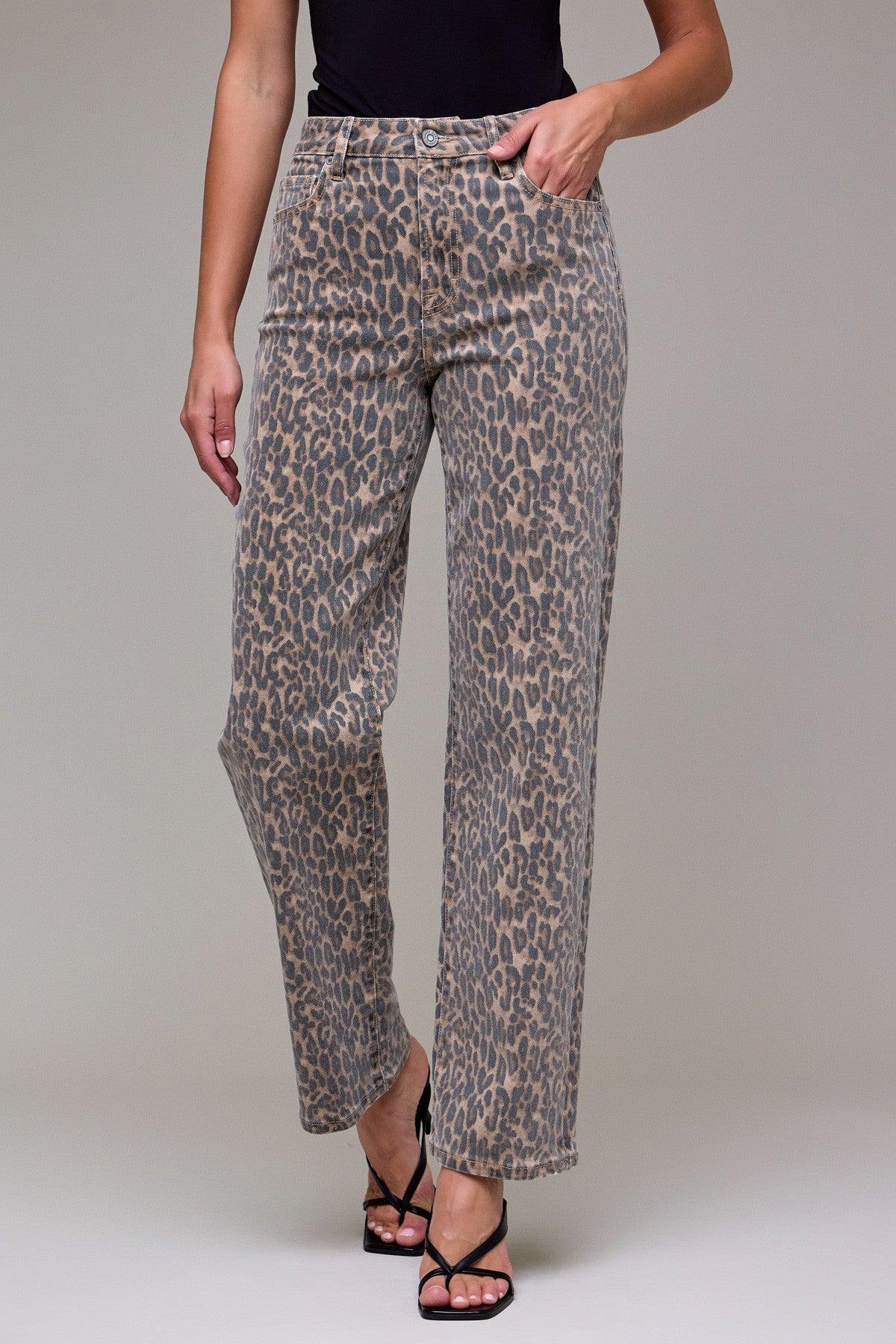 Cheetah Print Stretch High Rise Classic Straight