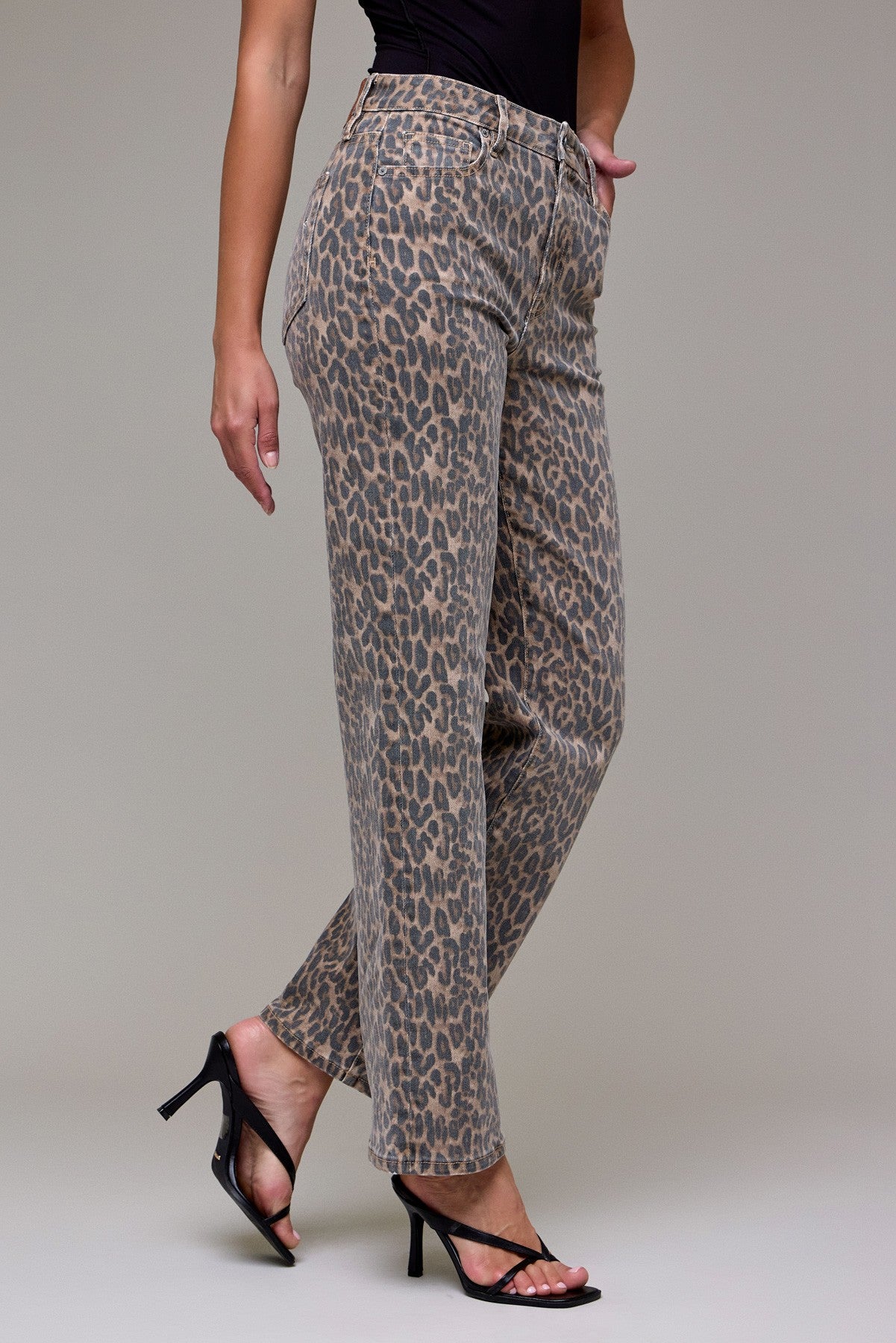 Cheetah Print Stretch High Rise Classic Straight