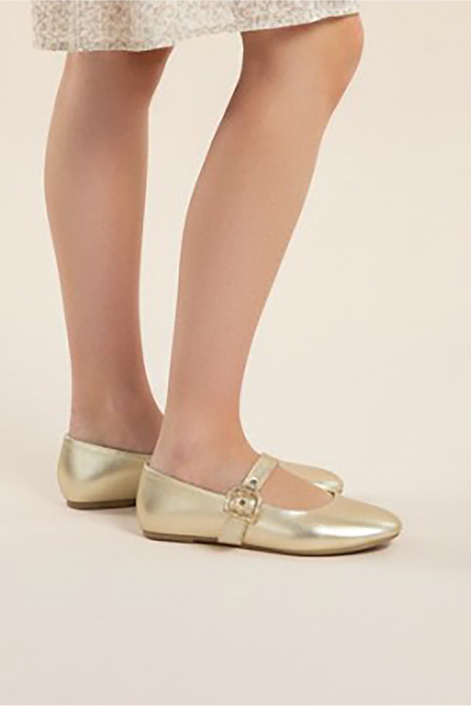 Gold Mary Jane Flats