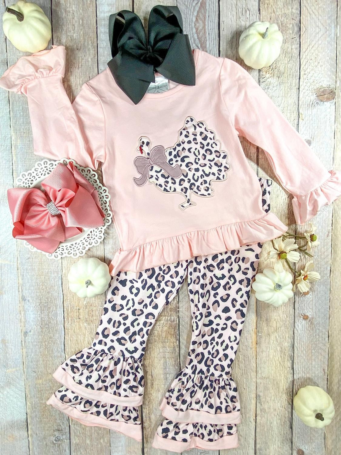 Pink Cheetah Set with Bell Bottoms