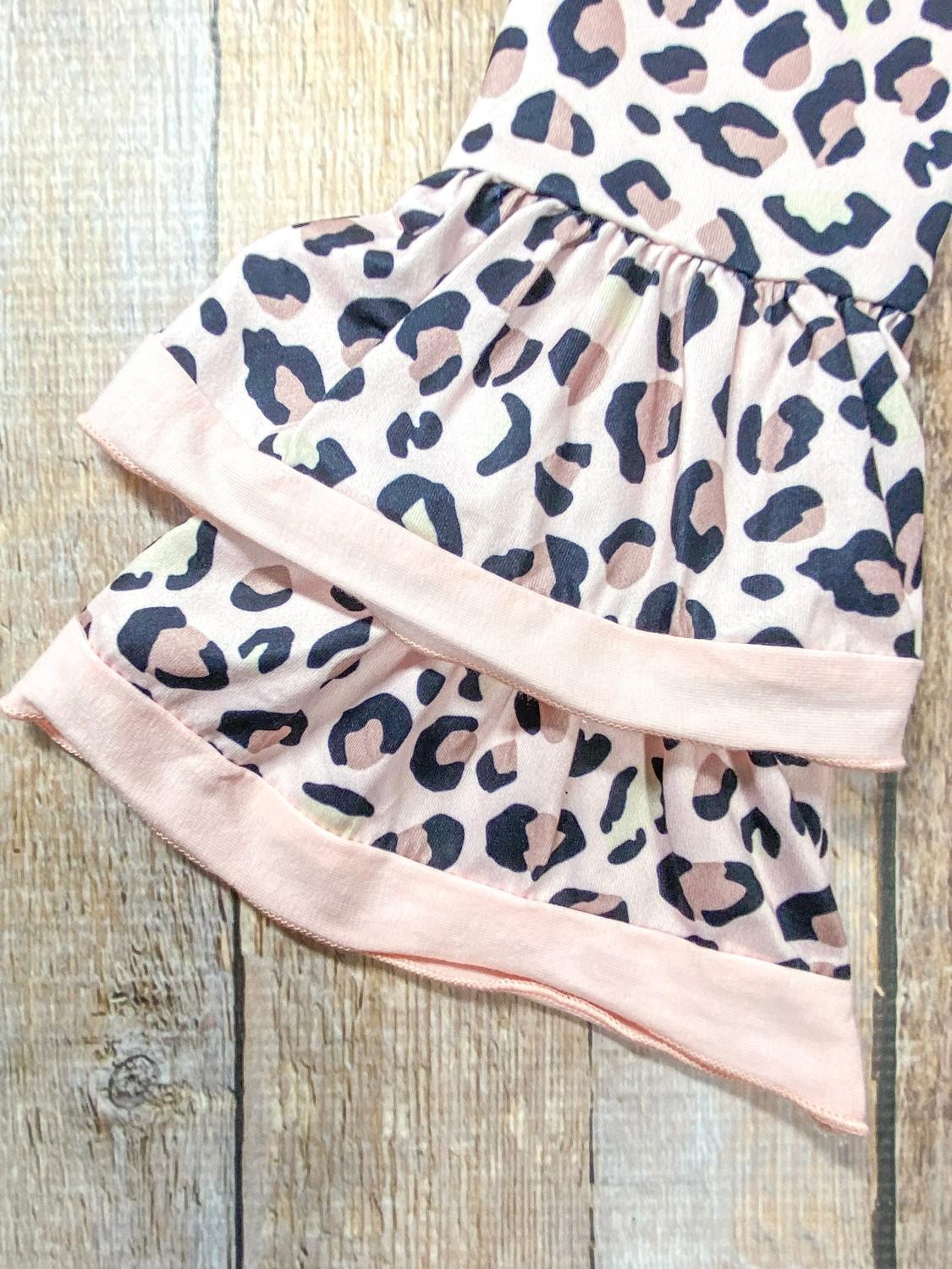 Pink Cheetah Set with Bell Bottoms