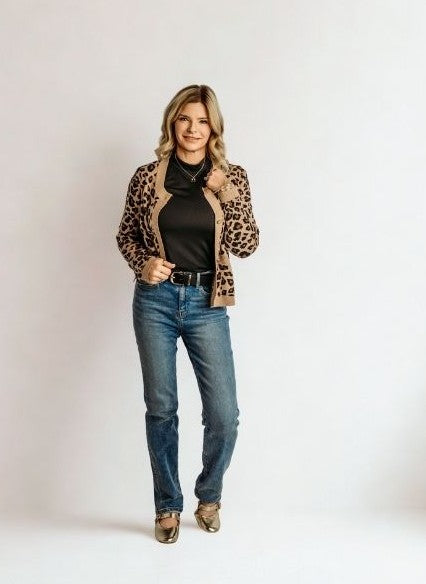 Leopard Luxe Open Front Cardigan