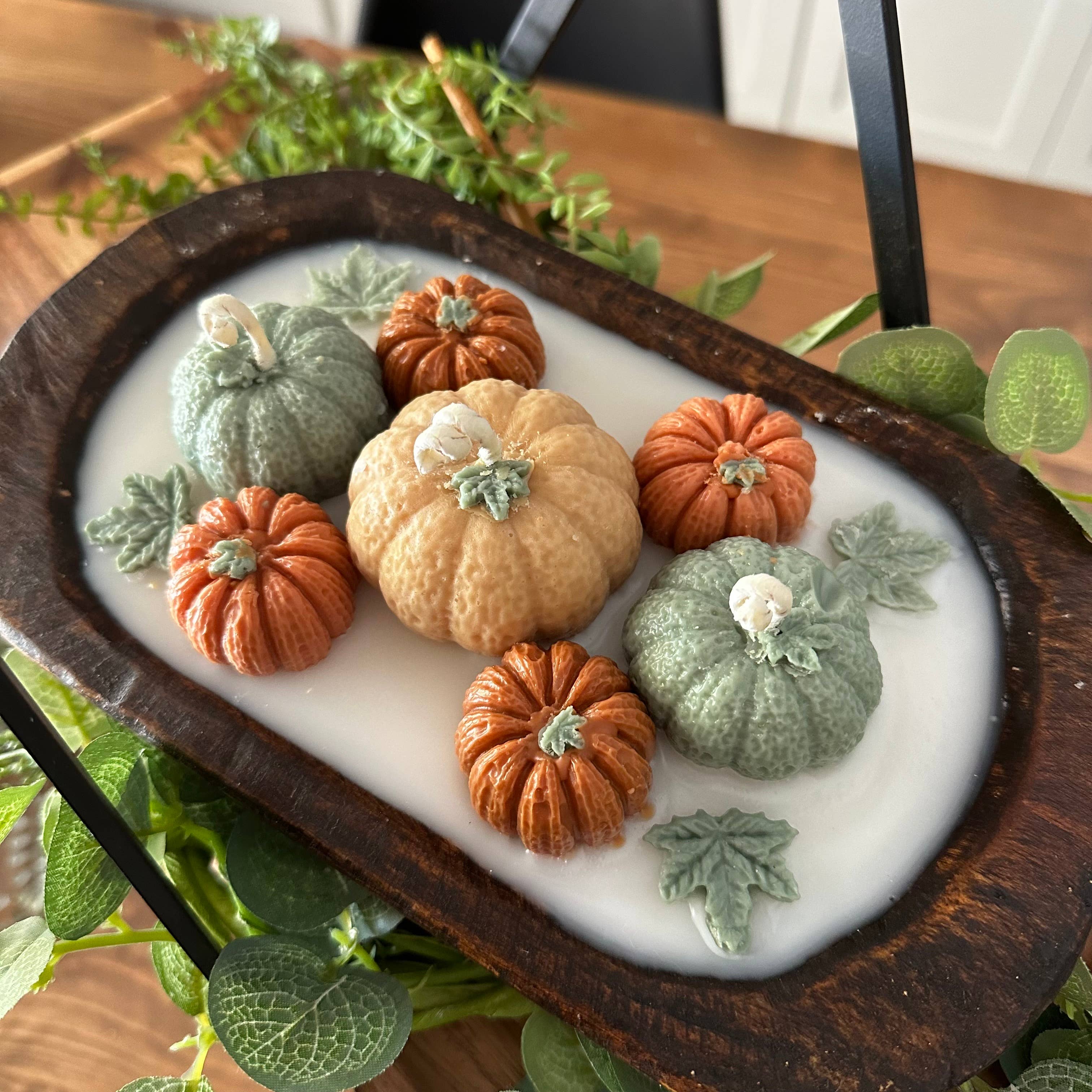 Fall Pumpkins Dough Bowl Candle