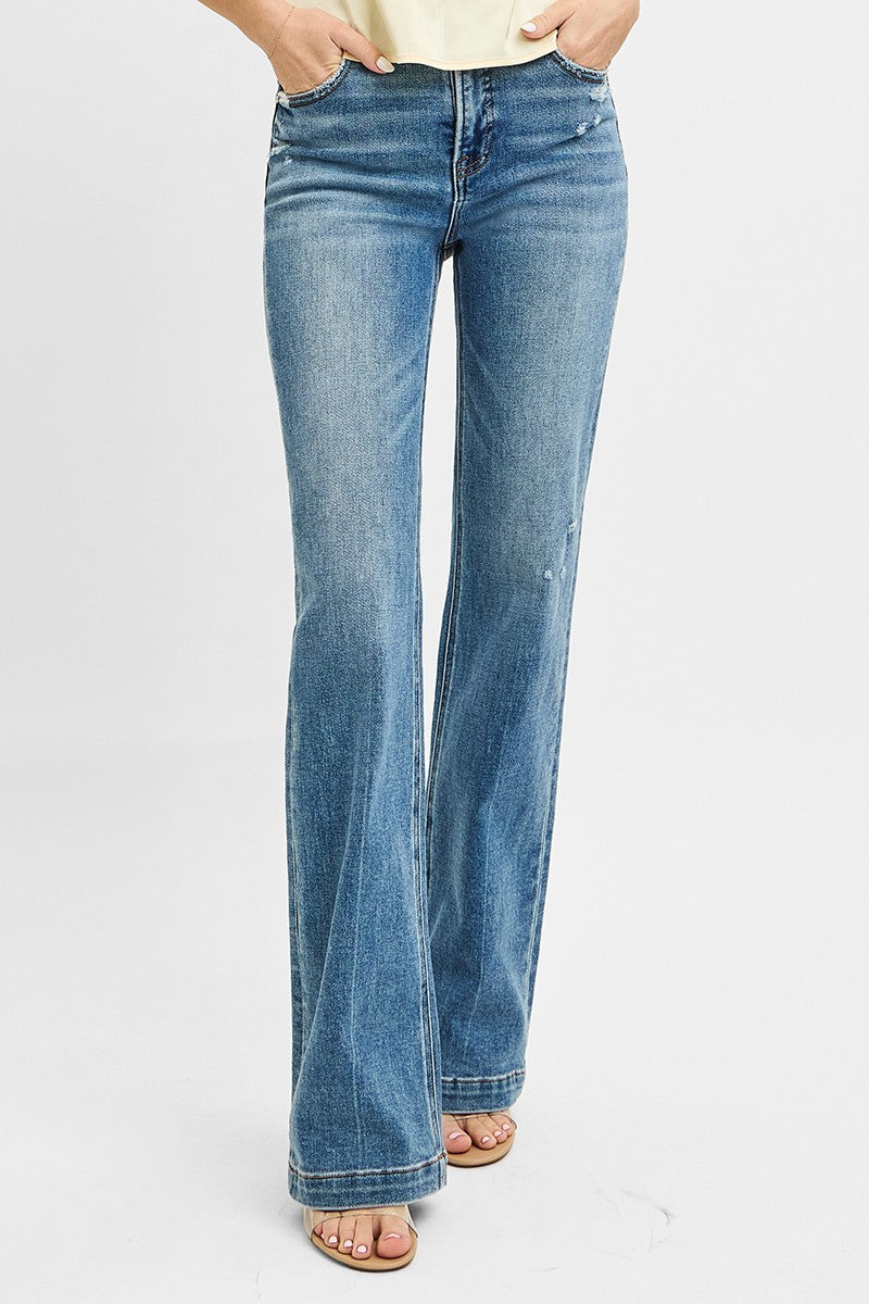 Risen Tummy Control High Rise Straight Jeans