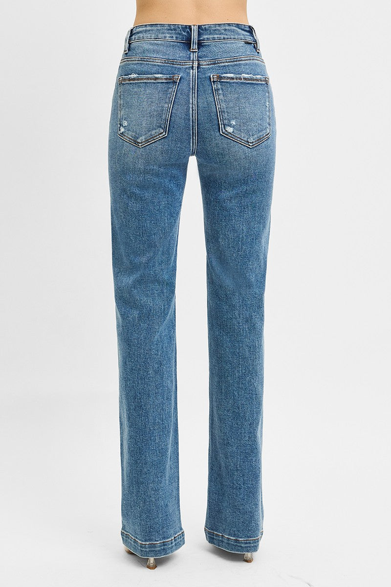 Risen Tummy Control High Rise Straight Jeans
