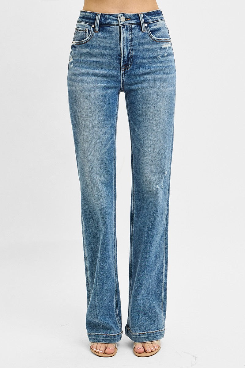 Risen Tummy Control High Rise Straight Jeans