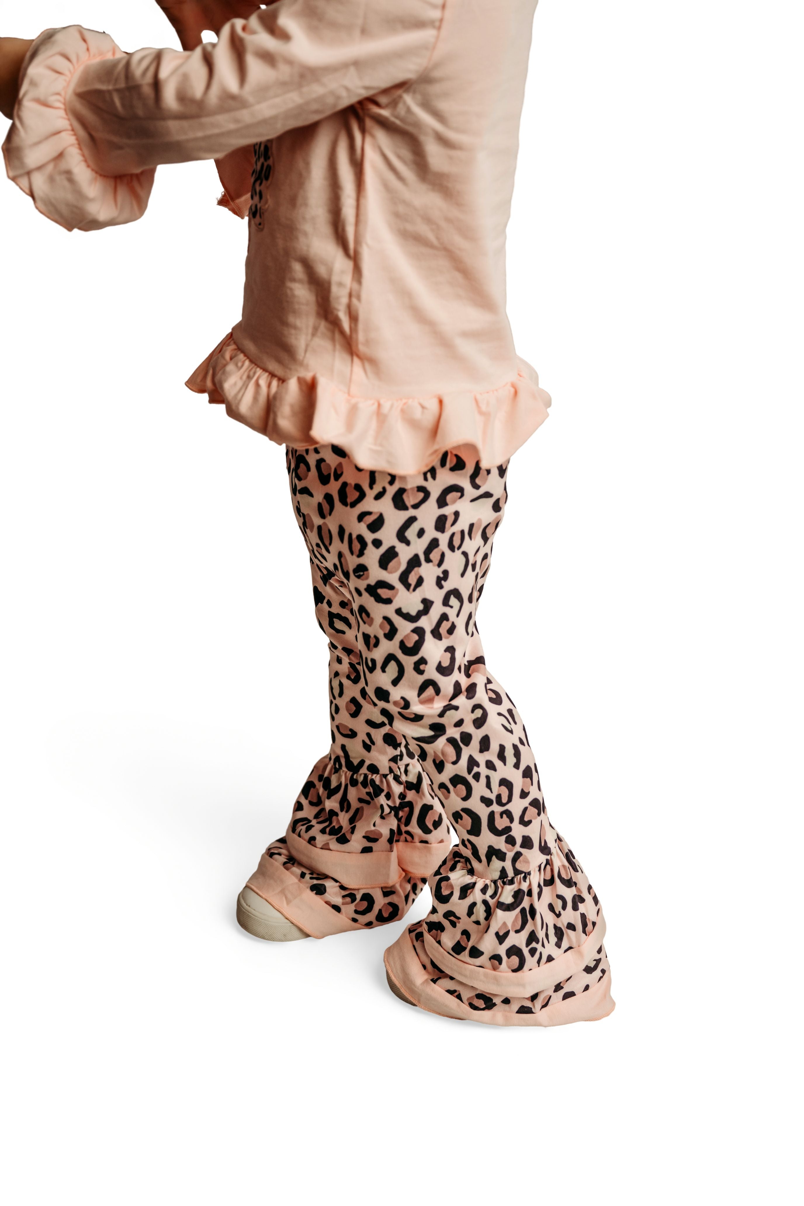 Pink Cheetah Set with Bell Bottoms