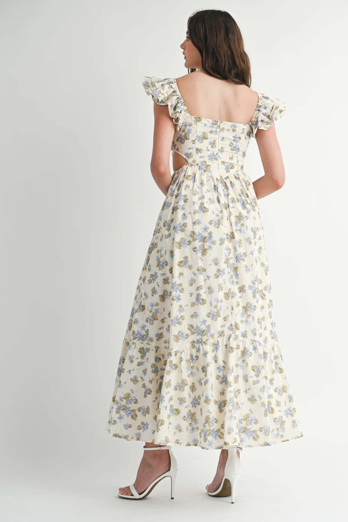 LUCIA FLUTTER SLEEVE CORSET DRESS