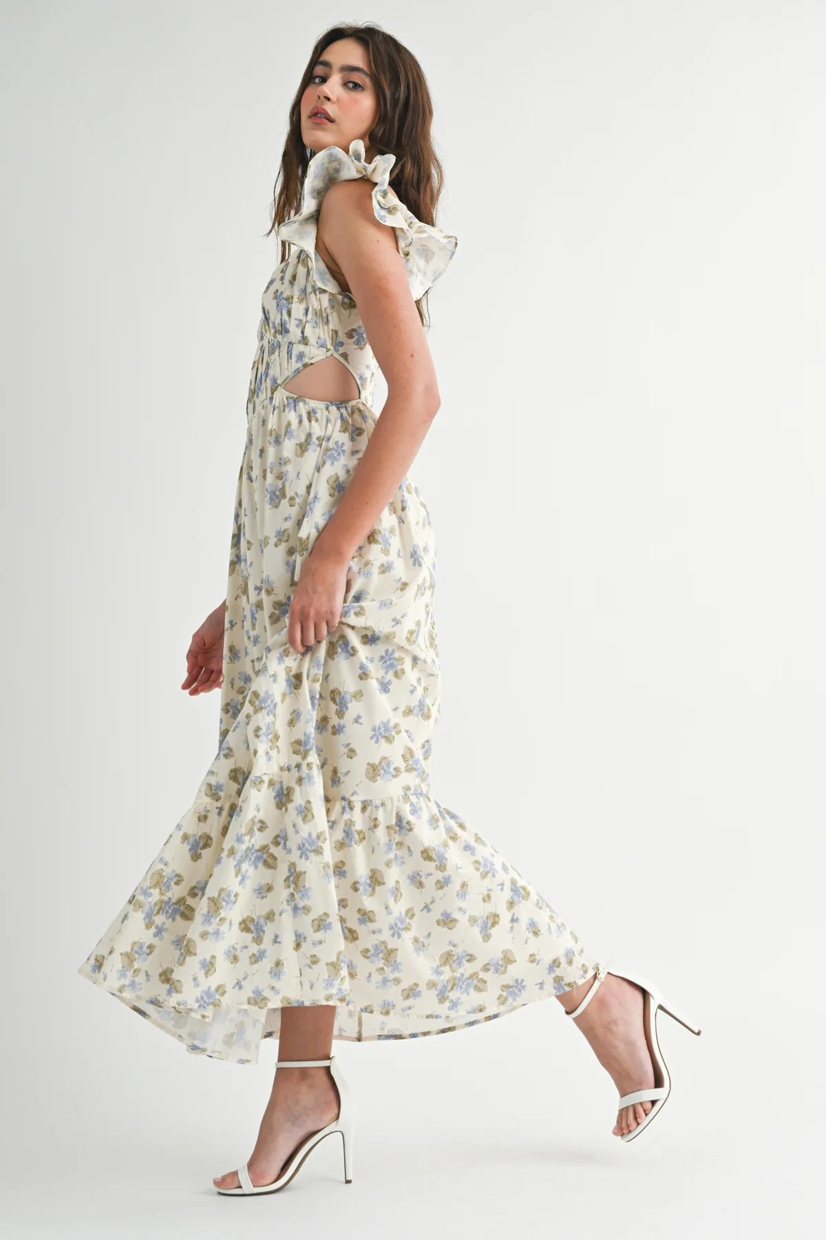 LUCIA FLUTTER SLEEVE CORSET DRESS