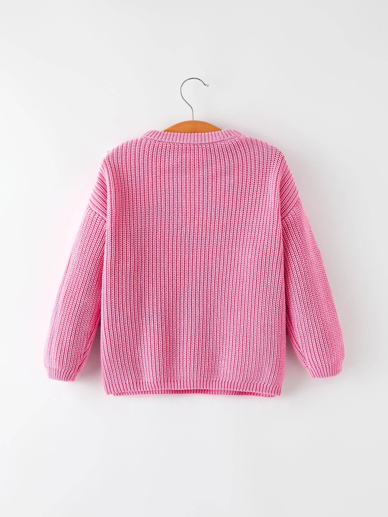 Valentine's Day Pink Girls Bow Sweater Cardigan
