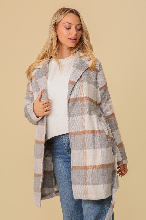 Essential Elegant Plaid Print Coat
