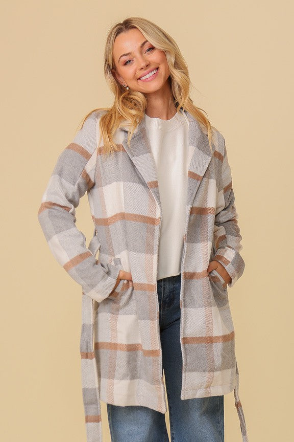 Essential Elegant Plaid Print Coat
