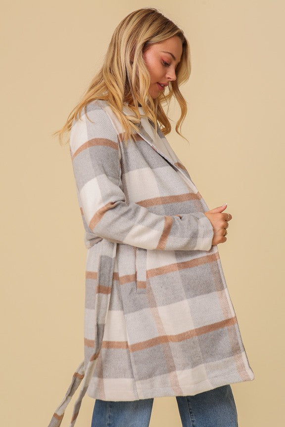 Essential Elegant Plaid Print Coat