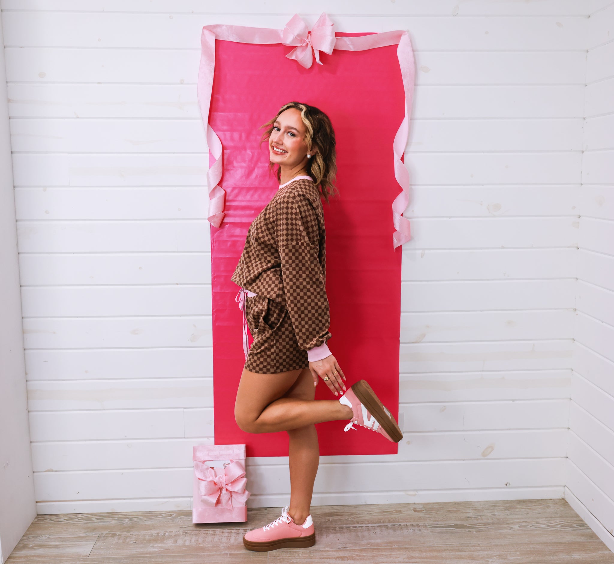 Checkered Sweatshirt 2 Piece Set