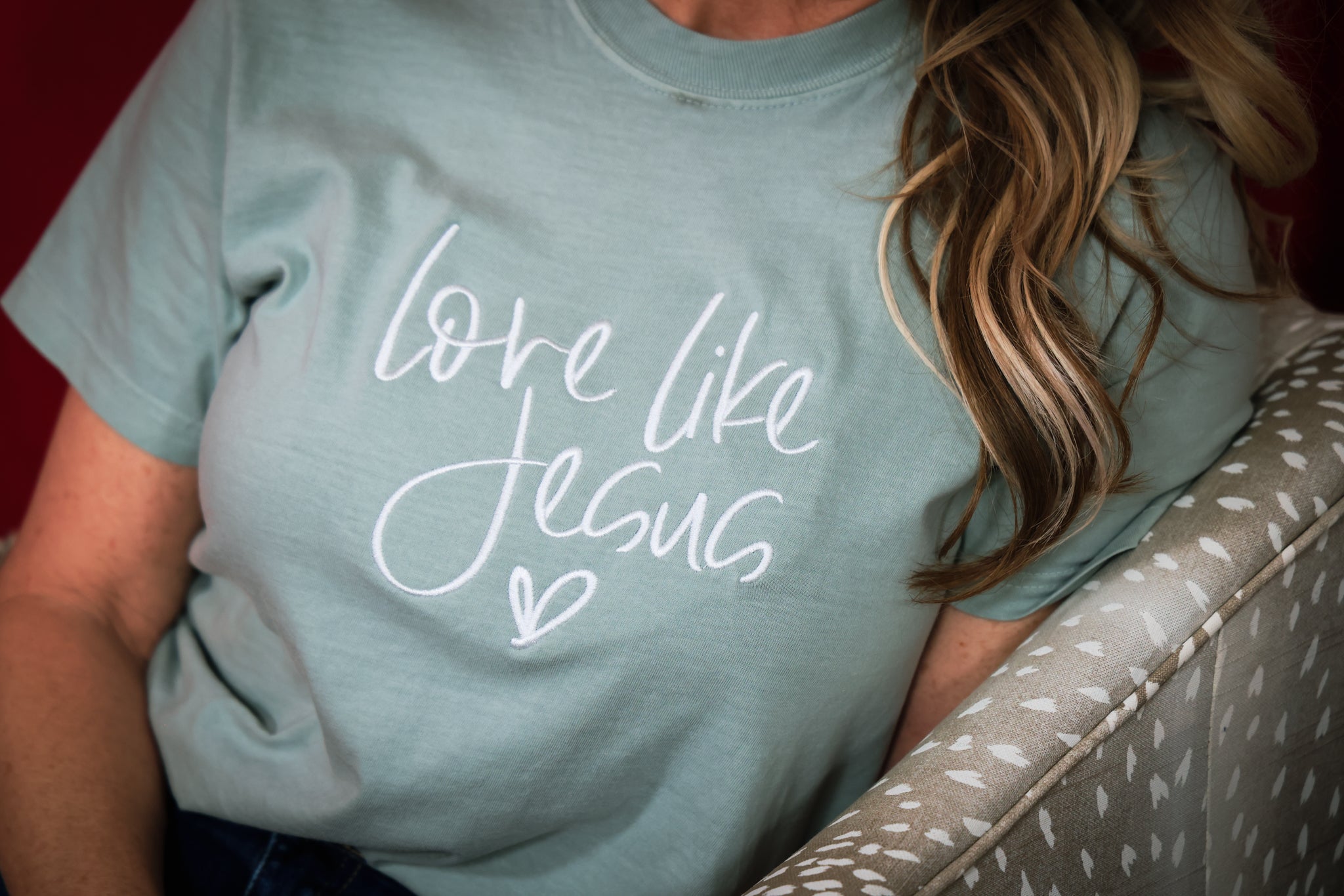 Love Like Jesus W/Heart Embroidered Comfort Colors T-Shirt