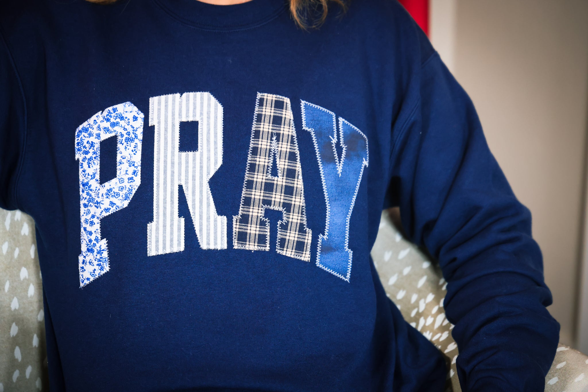 Navy Pray Christian Faith Sweatshirt