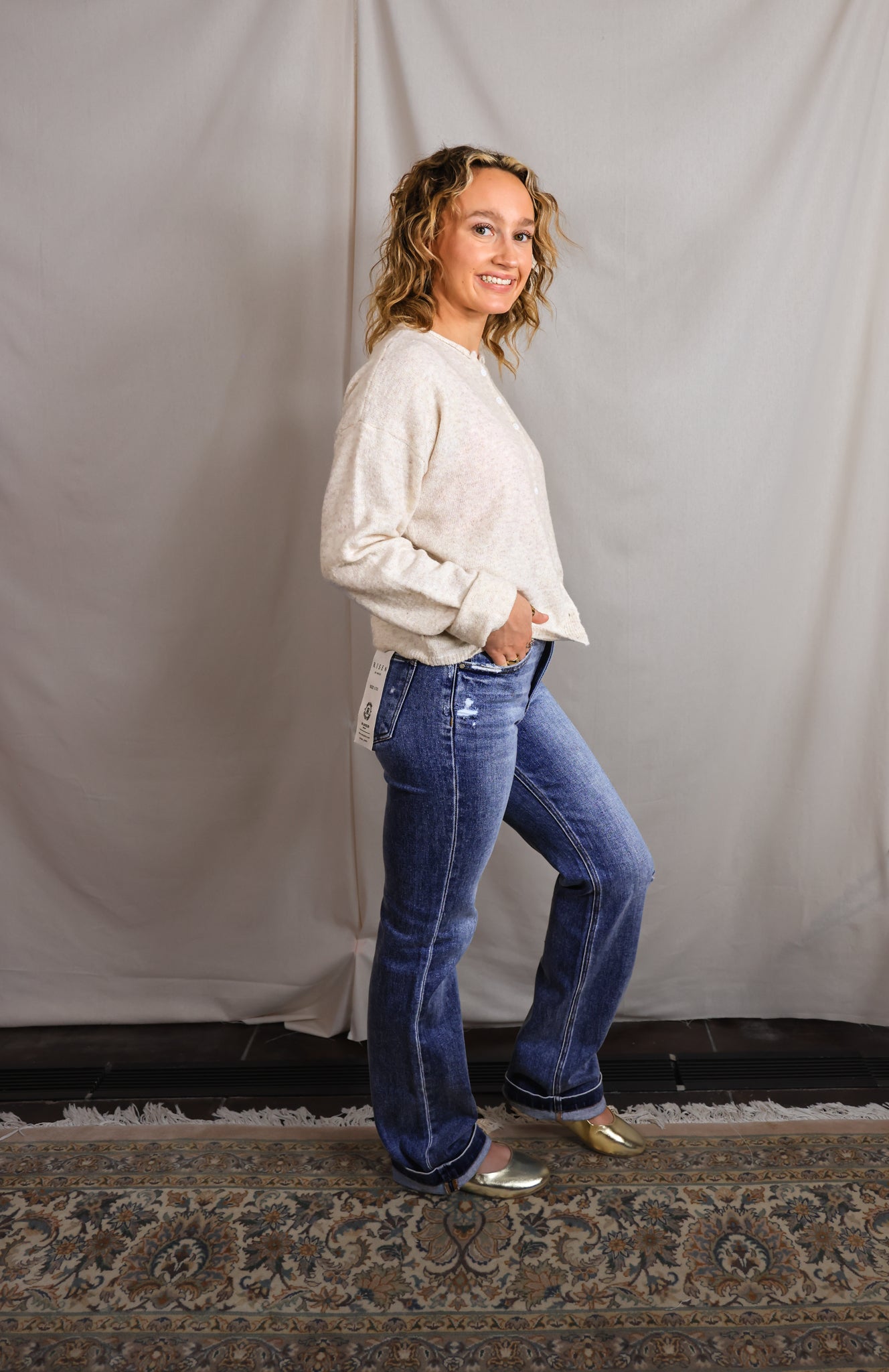 Button Down Cream Cardigan