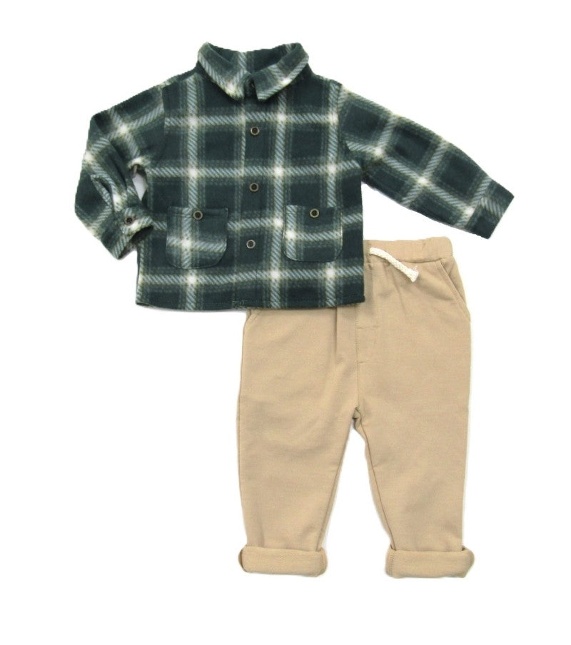 Toddler Boy Shacket and Pants Set
