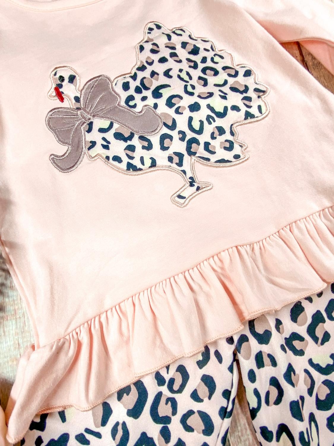 Pink Cheetah Set with Bell Bottoms