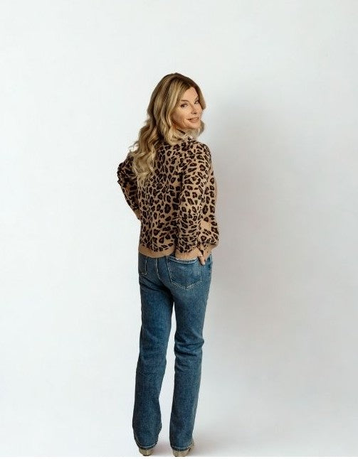 Leopard Luxe Open Front Cardigan