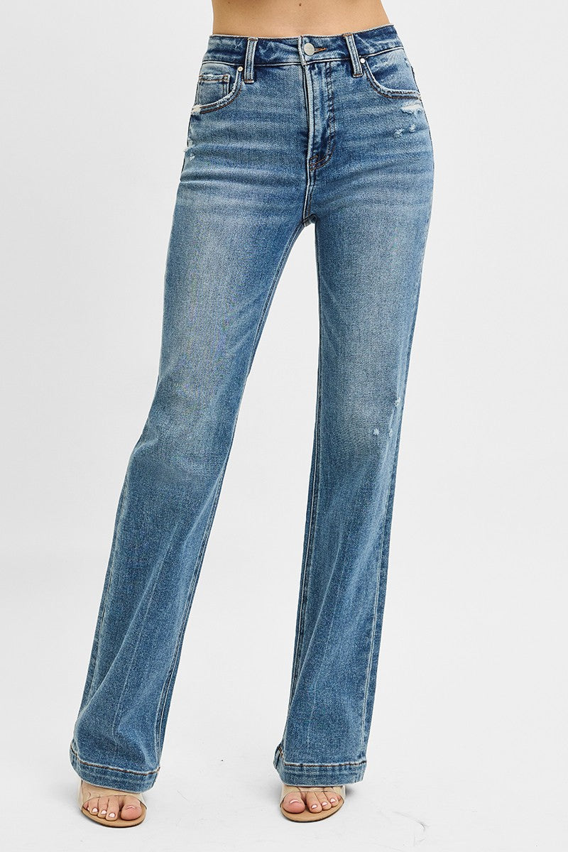 Risen Tummy Control High Rise Straight Jeans