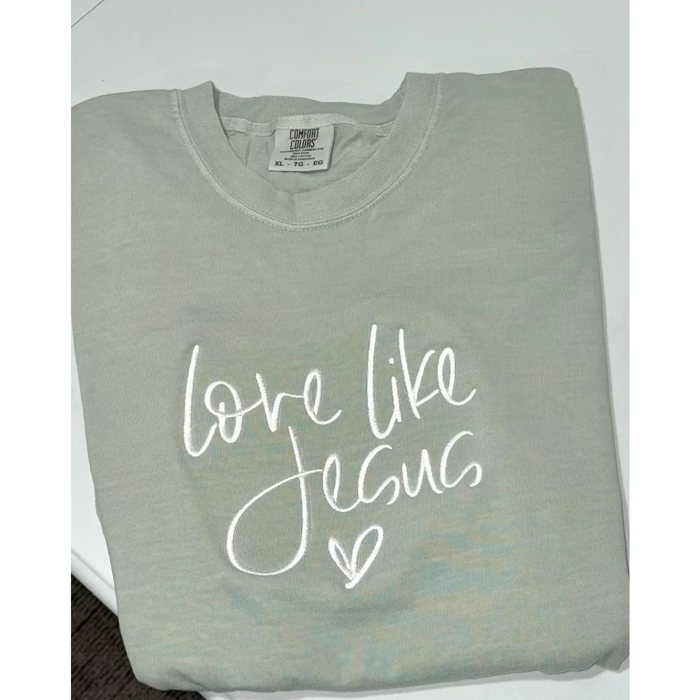 Love Like Jesus W/Heart Embroidered Comfort Colors T-Shirt