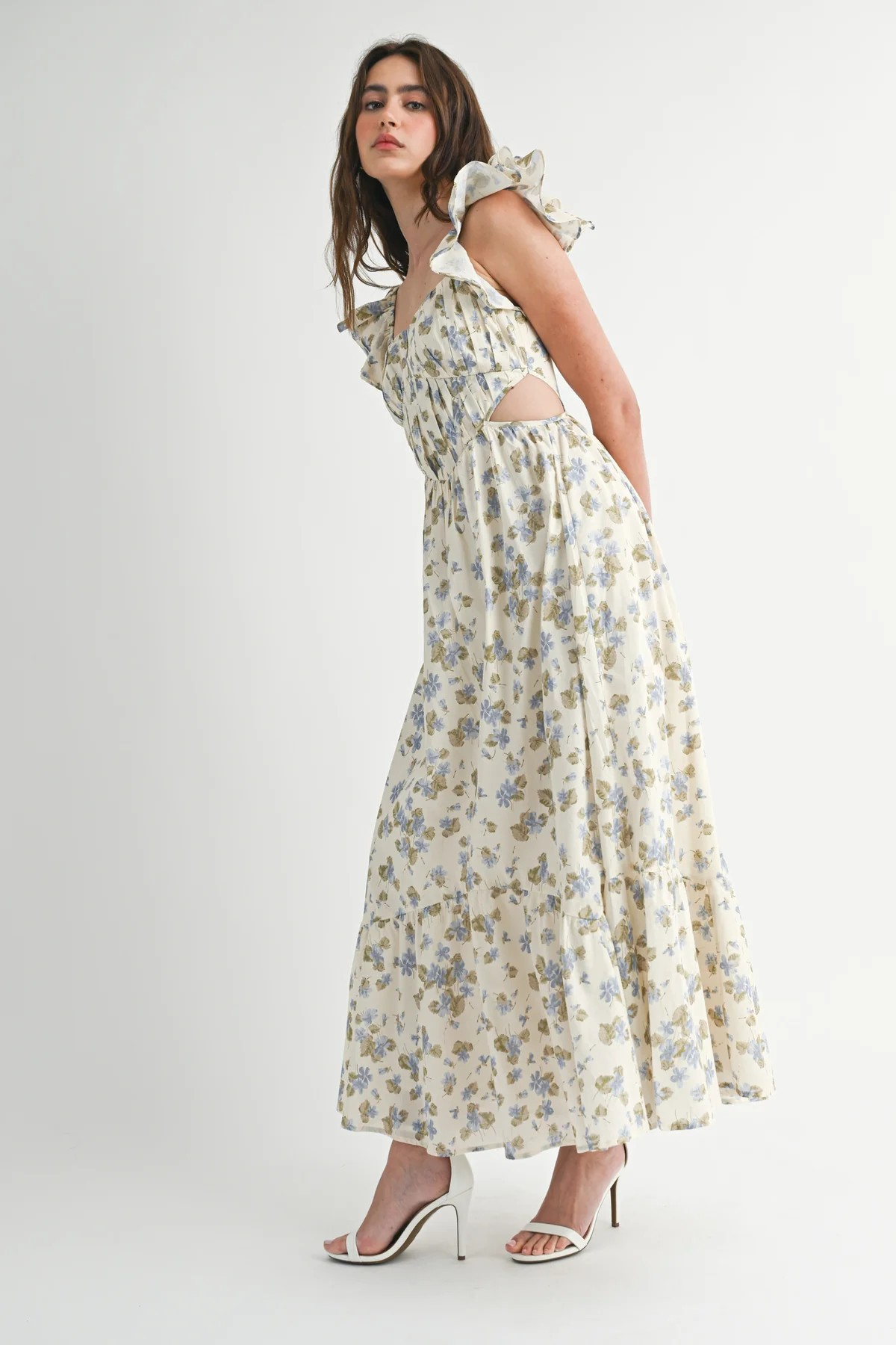 LUCIA FLUTTER SLEEVE CORSET DRESS